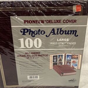 Vintage Pioneer Deluxe Cover 100 Photo Album Large Fast-stick  50 Sheets NEW